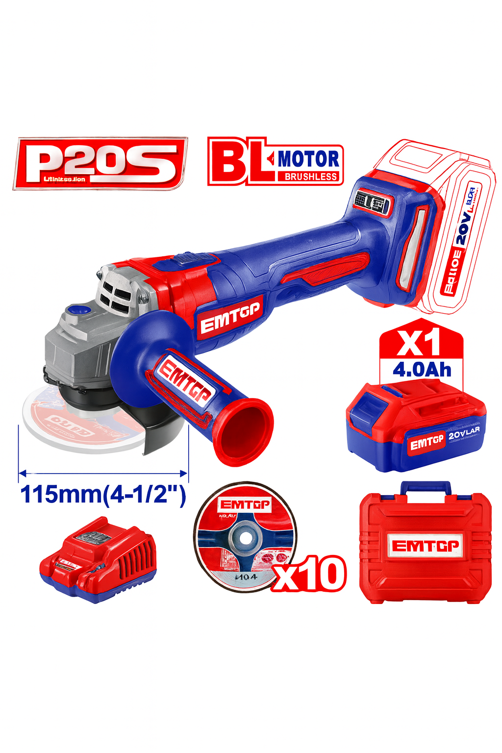 Esmeril Angular Inalámbrico Brushless 20V