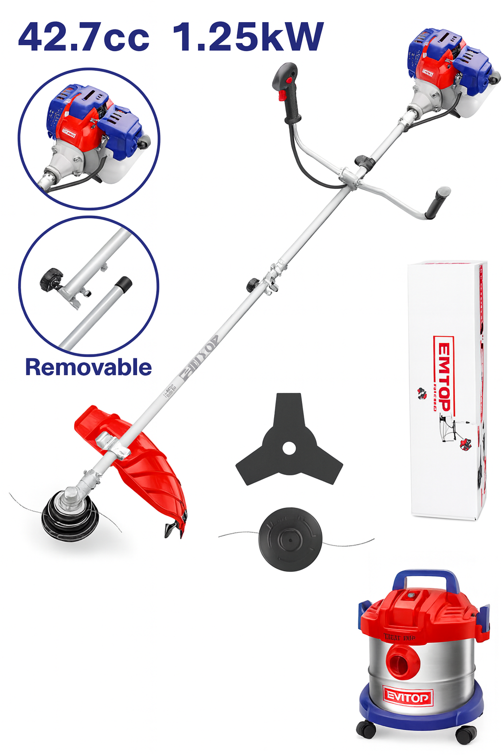 Desbrozadora / Podadora a Gasolina 2 en 1 – (42.7cc, 2HP)