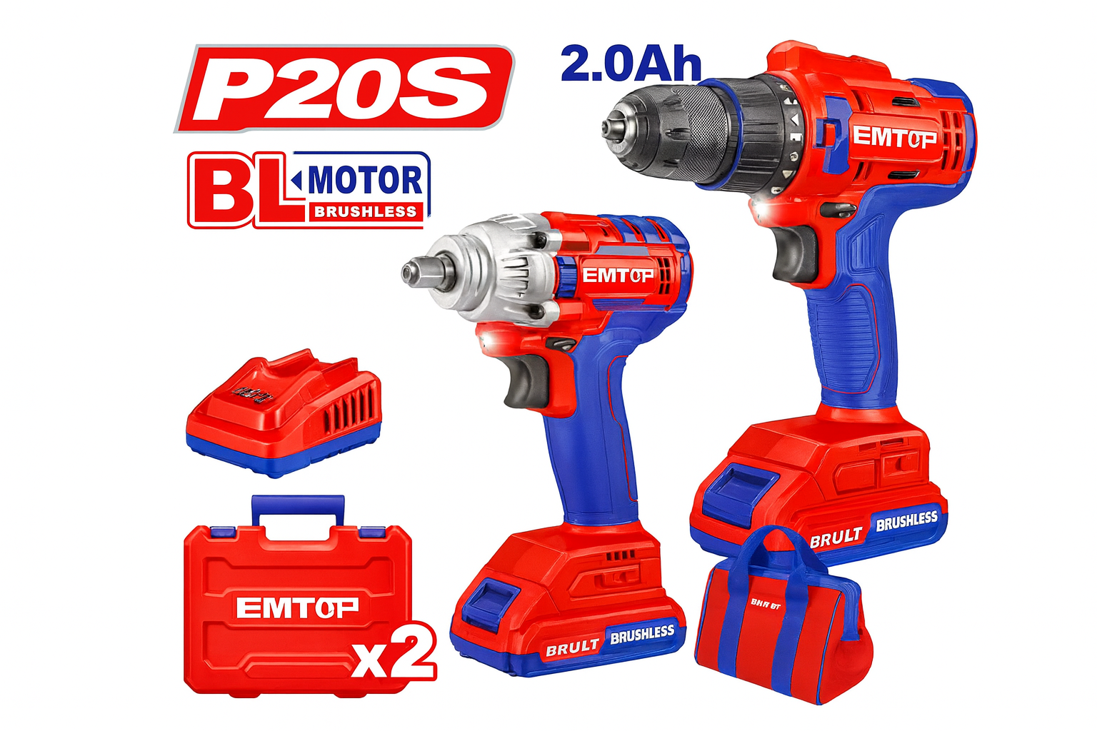 Kit de Taladro y Llave de Impacto Inalámbricos 20V