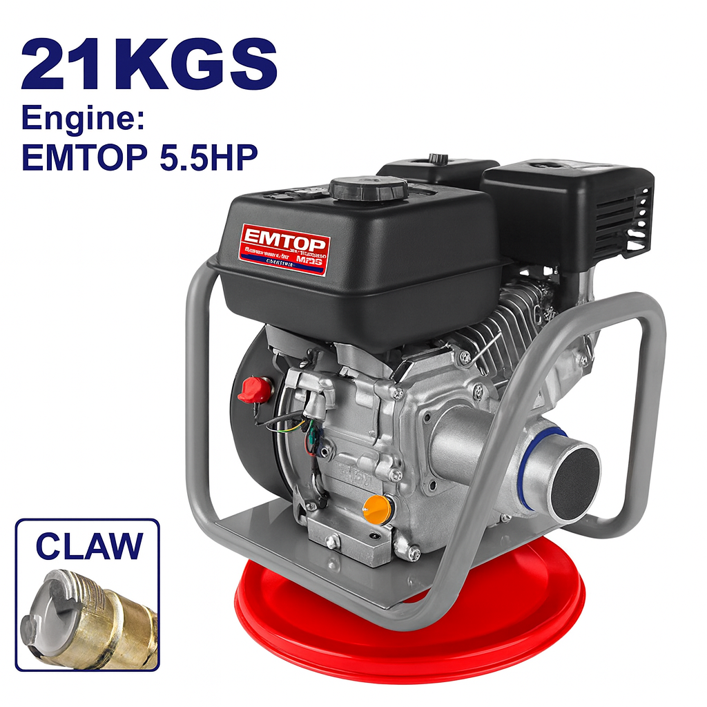 Vibrador de concreto a gasolina de 5.5 HP con acople tipo garra (sin aguja)