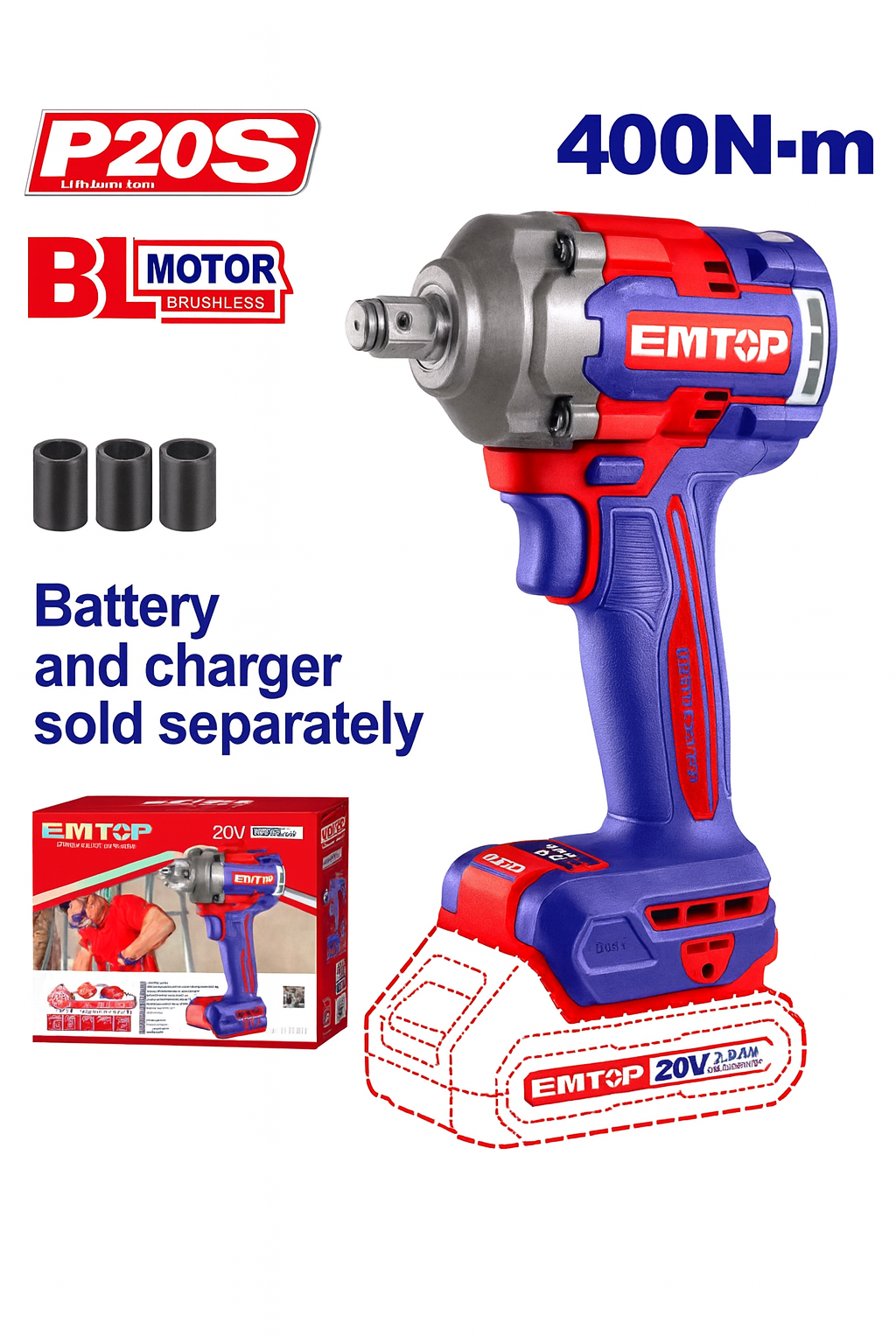 Llave de Impacto Inalámbrica Brushless 20V