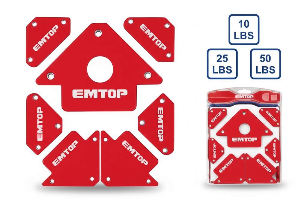 Juego de 7 soportes magnéticos para soldadura (Mini, 3" y 4") con fuerza de 10 lb, 25 lb y 50 lb