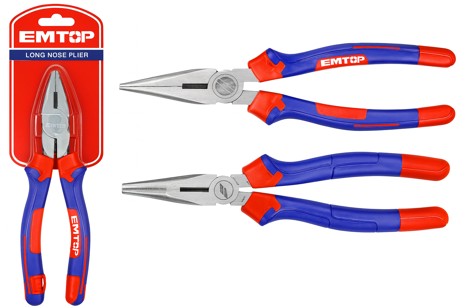 Alicate de electricista de 8" (200 mm) con mango bicolor y acabado pulido antióxido