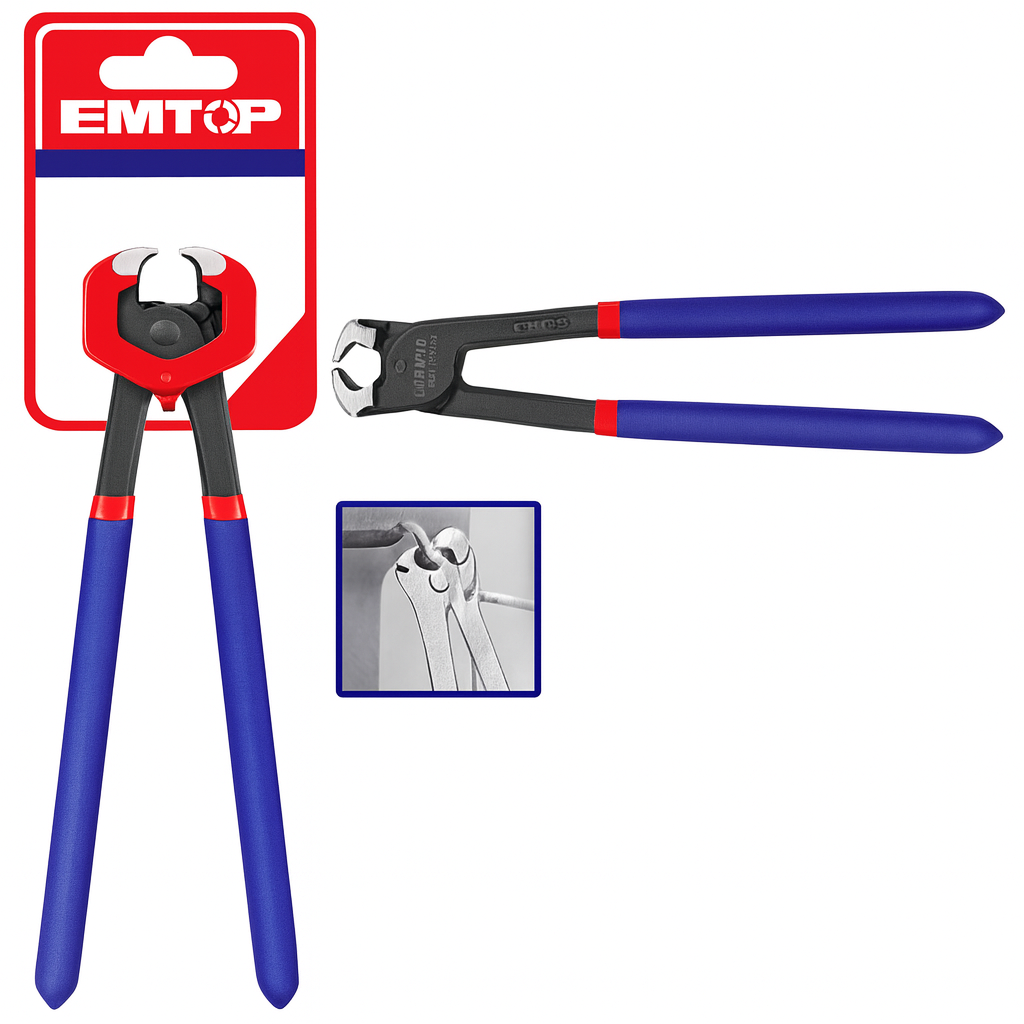 Alicate tipo rebaje de 9" (228 mm) Cr-V con mango plástico y acabado negro pulido