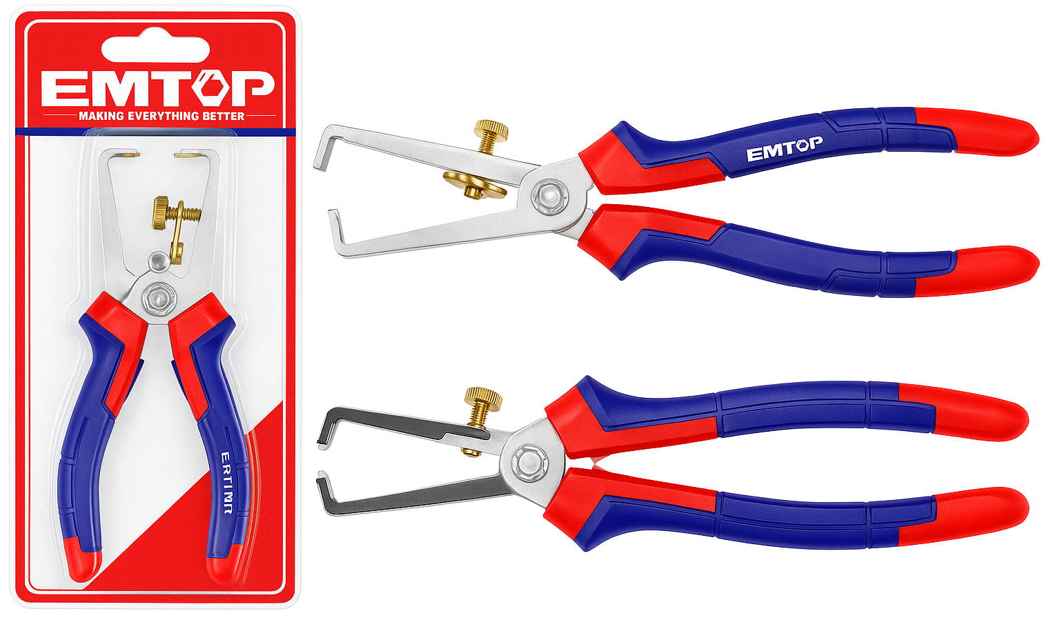 Pelador de cable eléctrico de 6" (160 mm) con mango bicolor y acabado pulido antióxido