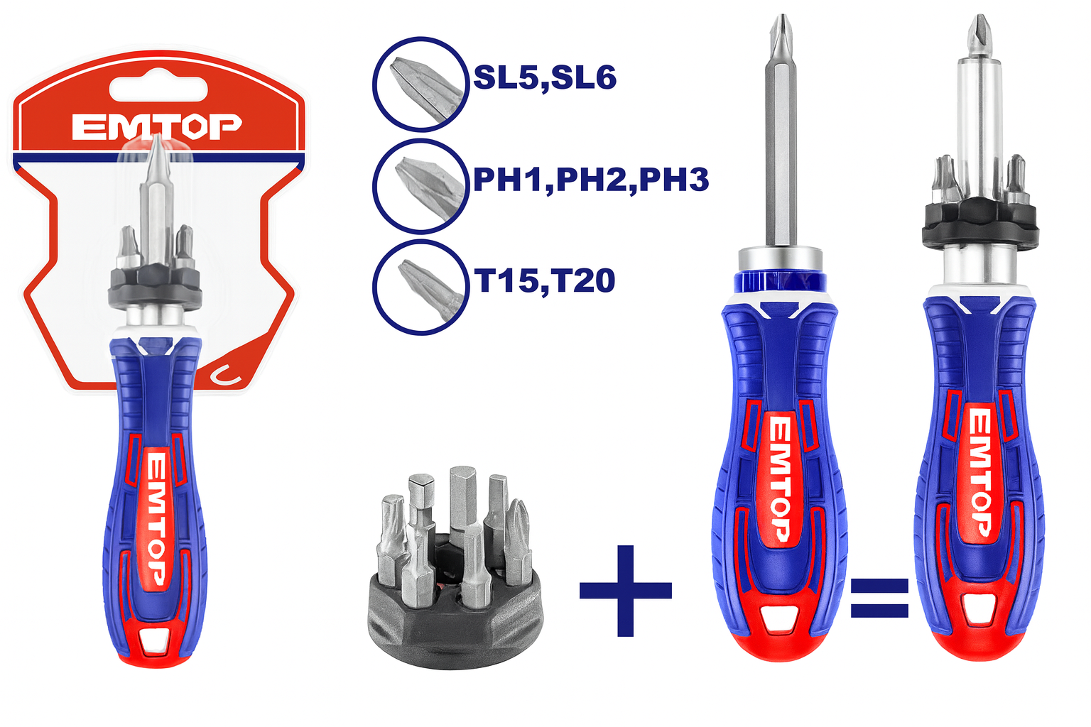 Destornillador Multipuntas con Trinquete de 8 Piezas