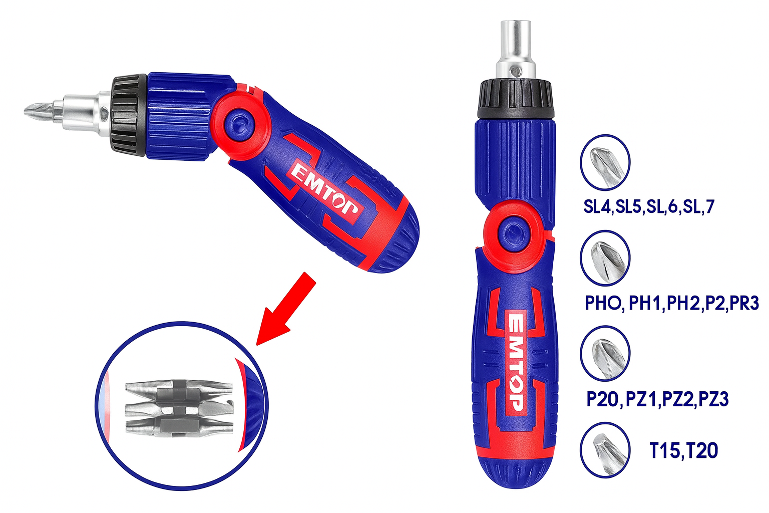 Juego de desarmador con matraca 15 en 1 CR-V con mango plegable y puntas intercambiables