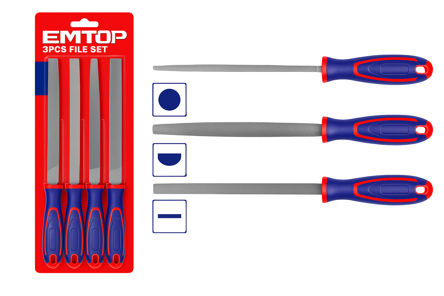 Juego de limas para madera de 3 piezas (8" / 200 mm)
