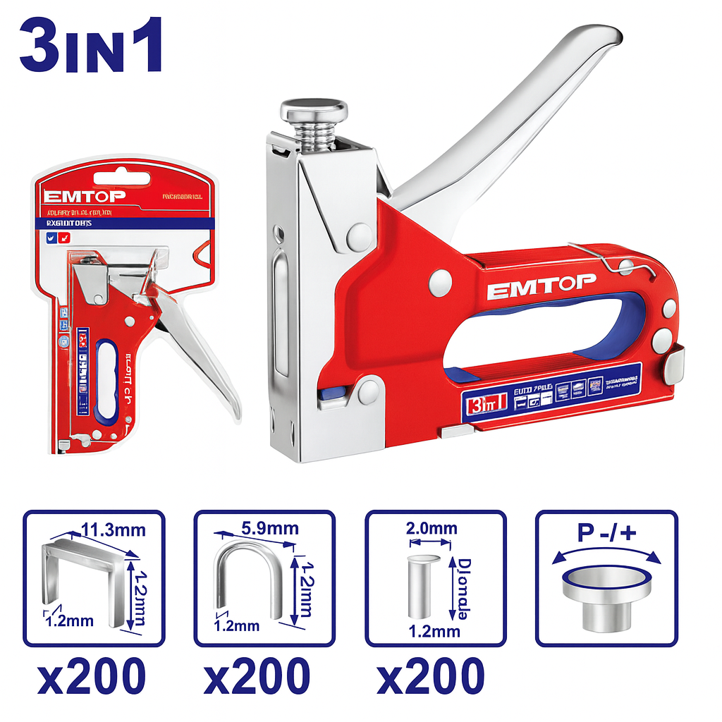 Grapadora manual 3 en 1 EMTOP