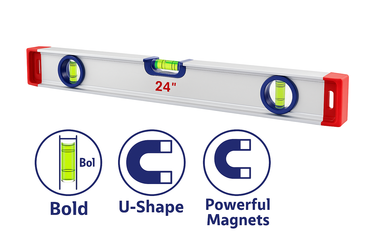 Nivel de Burbuja Magnético de 60 cm con Alta Precisión