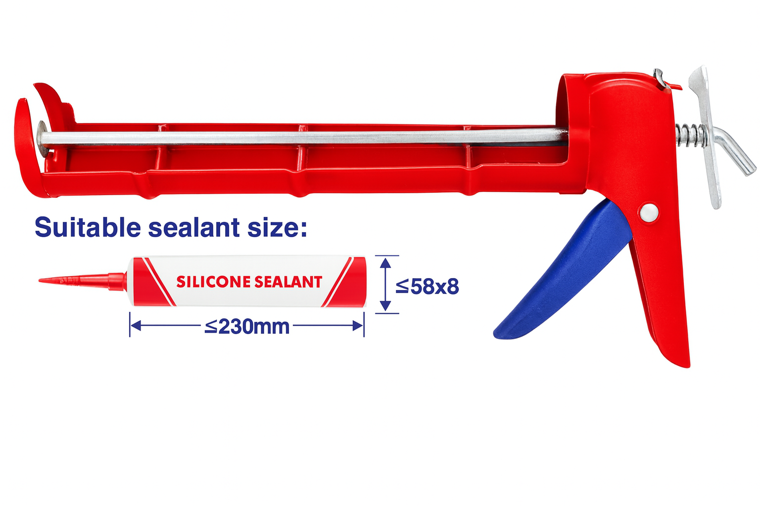 Pistola para sellador EMTOP – 9" con vástago de hierro dentado