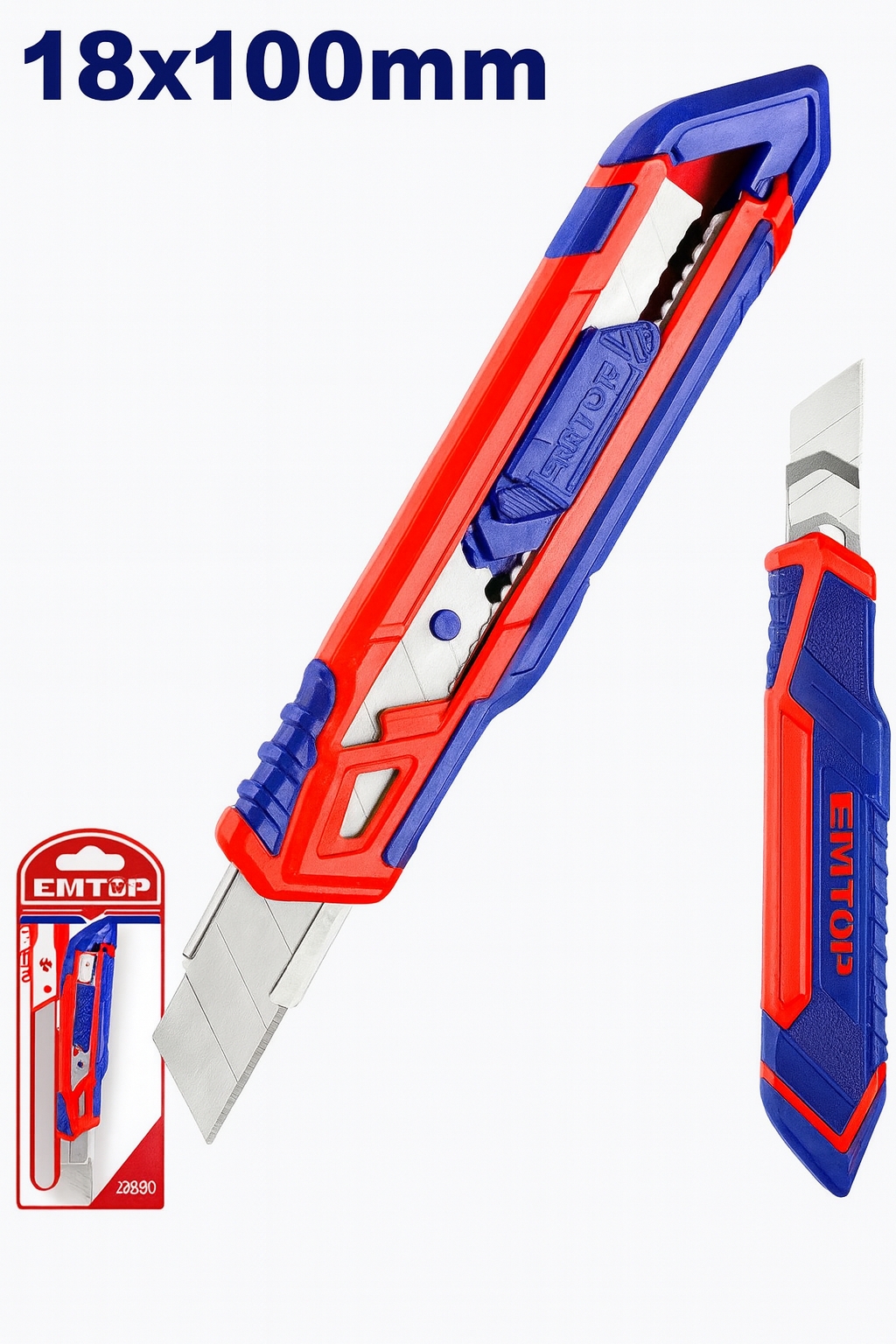 Cúter retráctil de 18 mm con hoja SK5 y botón plano deslizante