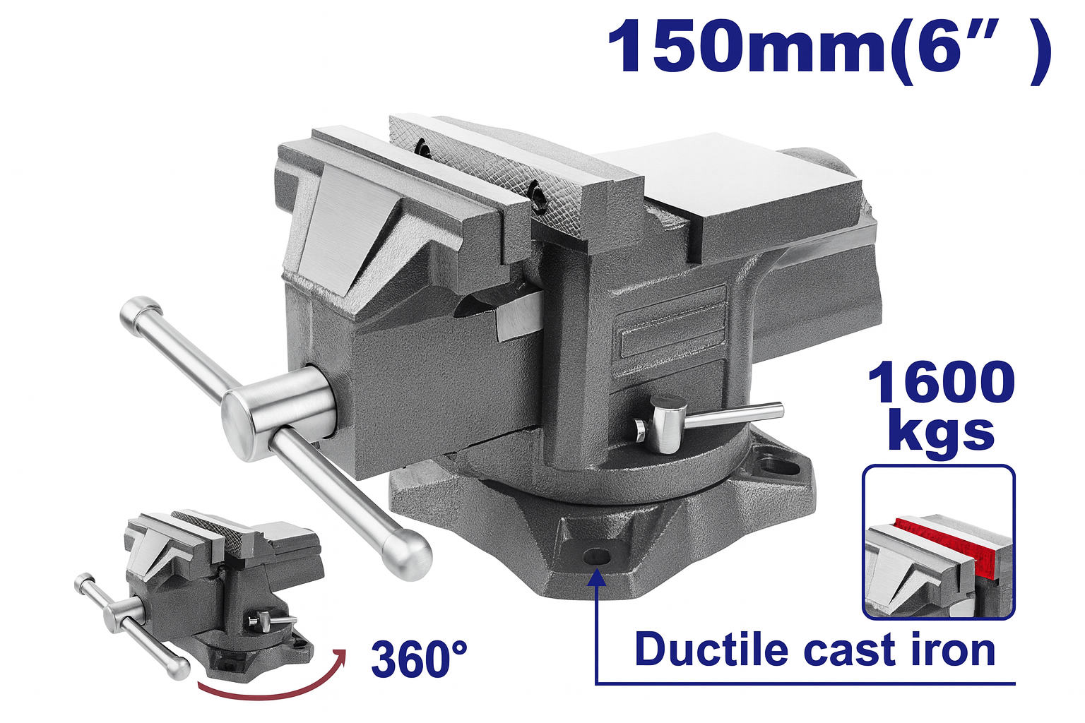 Prensa de Banco Giratoria EMTOP – 6" (150 mm)