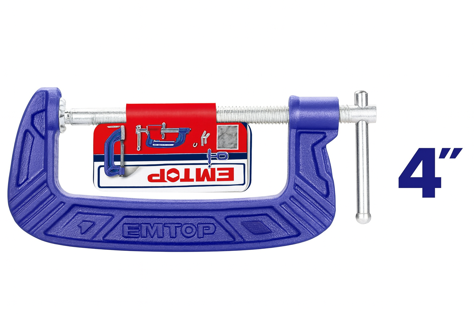 Prensa tipo G de 4" (100 mm) en hierro fundido maleable con rosca en T