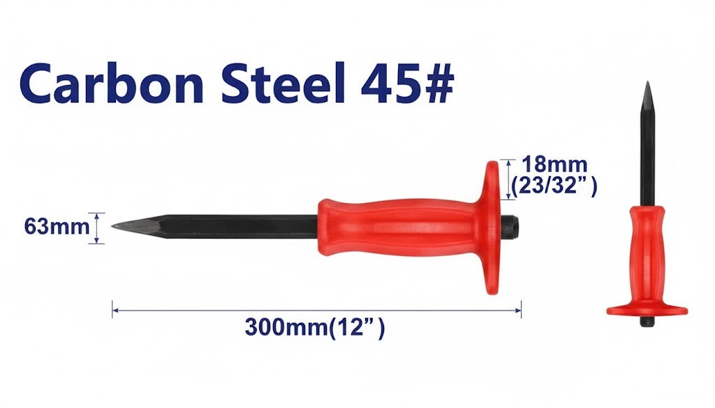 Cincel Punta Hexagonal EMTOP para Concreto – 4 mm x 300 mm