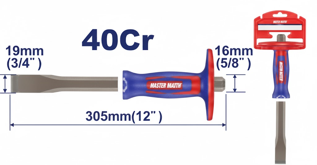 Cincel de Corte Frío EMTOP con Grip – 19 mm x 305 mm