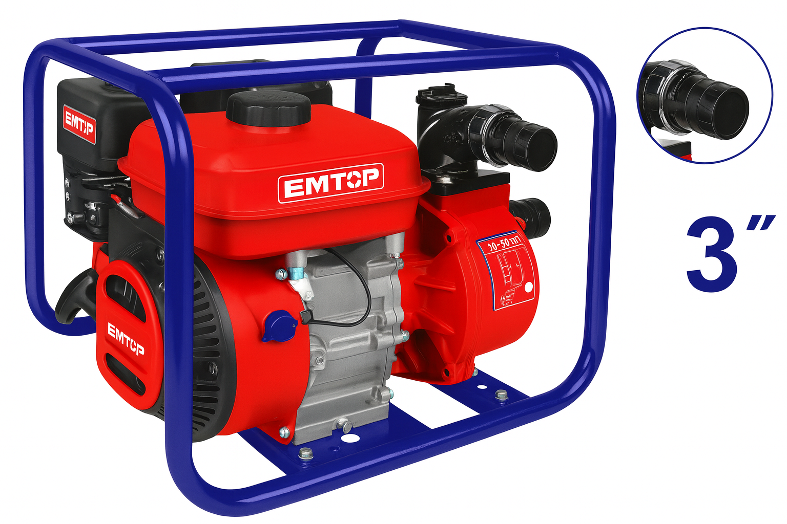 Bomba de Agua a Gasolina 3″ EGWP8012 – 7.0HP, 1000 L/min
