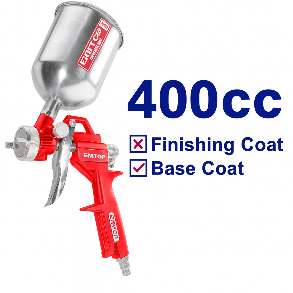Pistola de Pintura por Aire 400cc – Boquilla 1.5mm, Multiconector