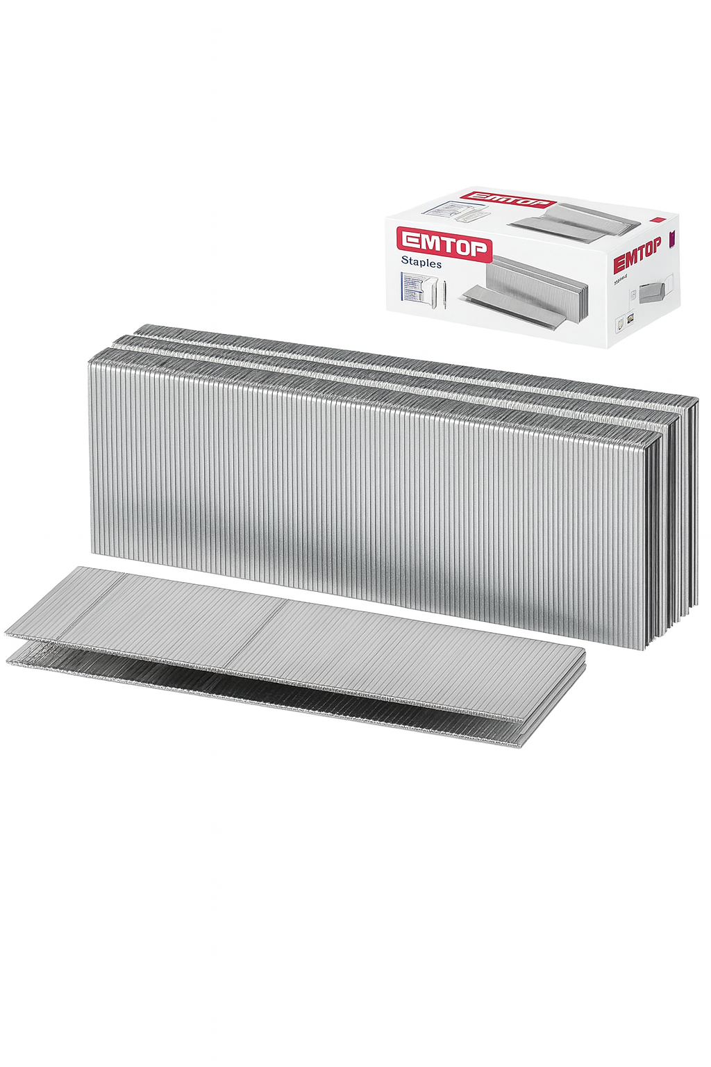 Grapas EMTOP 25 mm calibre 18 (5.7 mm de corona) – 2500 piezas para clavadora neumática