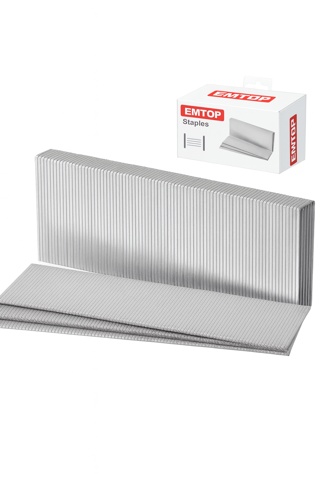 Clavos tipo brad EMTOP 50 mm calibre 18 (5000 piezas) para clavadora neumática o eléctrica