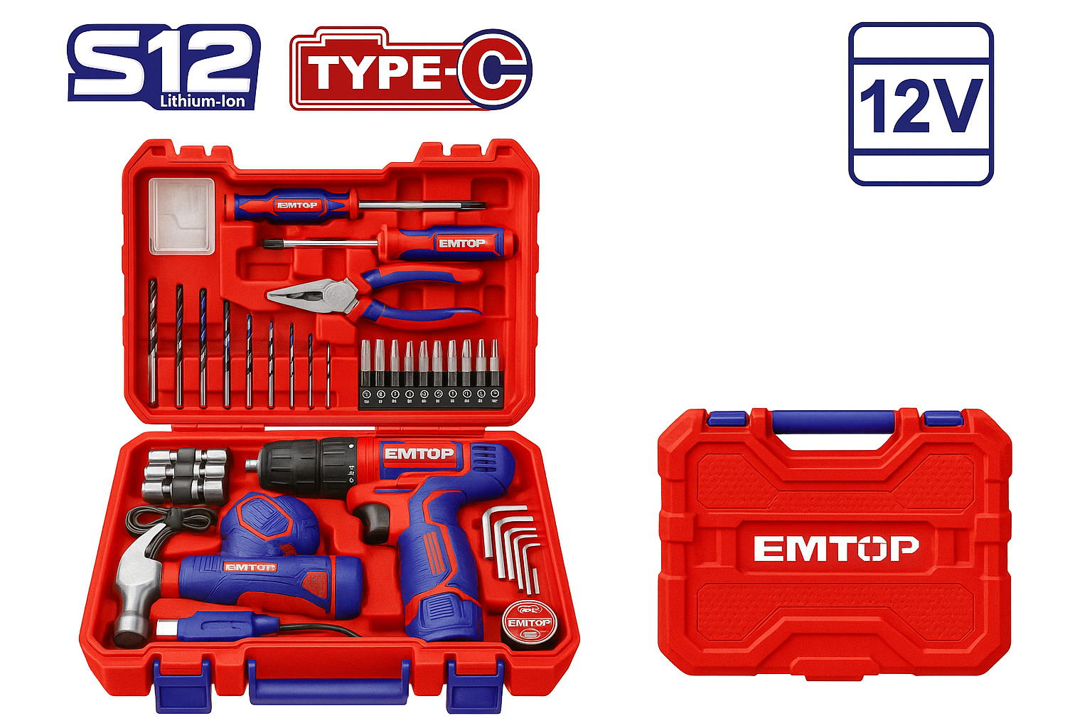 Juego de herramientas de 96 piezas. Juego de herramientas para el hogar de 96 piezas.