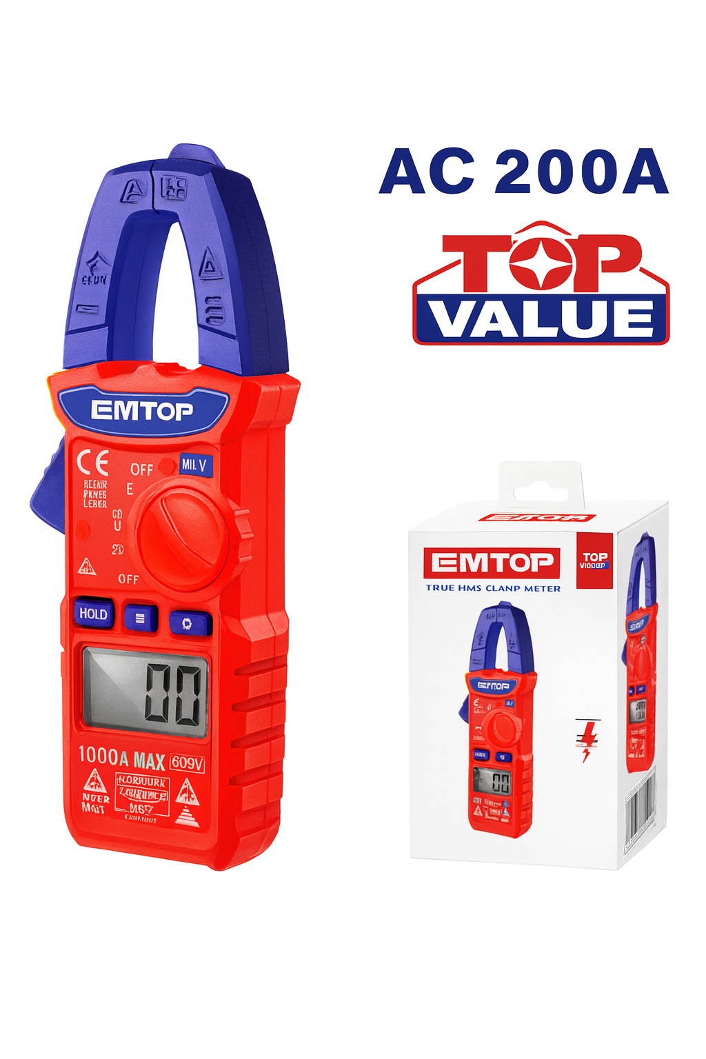 Multímetro Digital para Electricista 2000 Cuentas con función Data Hold y medición AC/DC