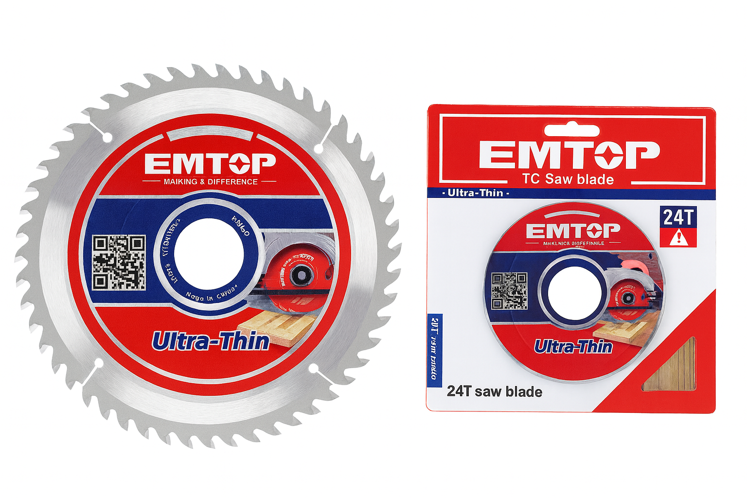 Disco de sierra EMTOP TCT 185 mm (7-1/4”) 24 dientes para madera con anillo reductor 16 mm