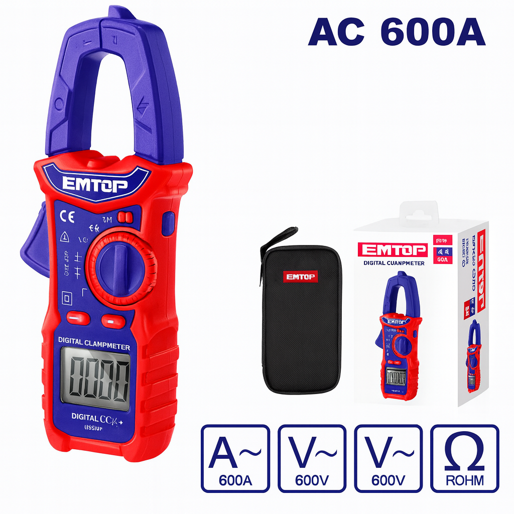 Pinza Amperimétrica AC 600A 6000 Cuentas