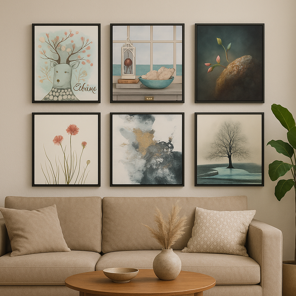 Cuadro decorativo 25×25 cm, diseño moderno y elegante para decoración de interiores