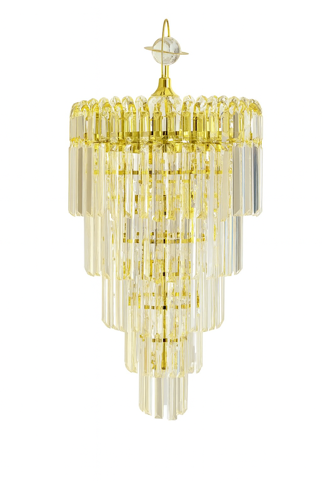 Lámpara de Cristal de Lujo – 9 Luces E14 Dorado Electrolítico