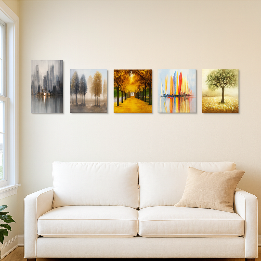 Óleo con marco interno  80×160 cm, pieza artística para decoración de interiores