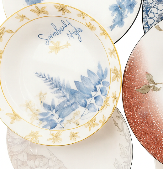 9" Plato sopero con estampado